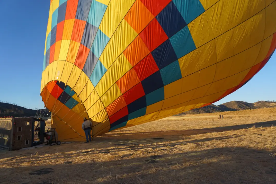 Takeoff with Calistoga balloons above Napa Valley